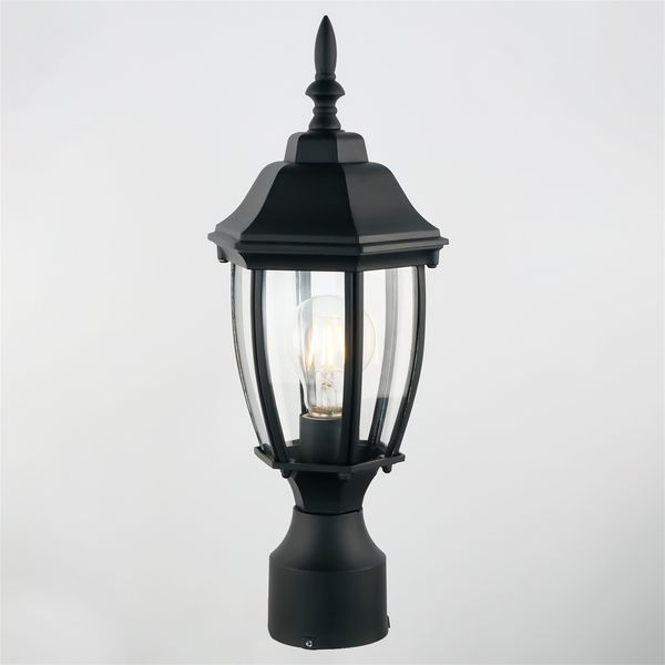 Dropship Dusk To Dawn Outdoor 16 Black Post Light Fixture With Tempered Glass E26 Waterproof Pole 75W Post Lamp Outdoor Lighting Hard Wired For Yard Driveway Path to Sell Online at a