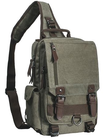 Shop for Mygreen Sling Canvas Cross Body 13-inch Laptop Messenger Bag Shoulder Backpack Army ...