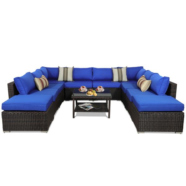 Shop For Outdoor Sectional Sofa Patio Furniture Brown Wicker